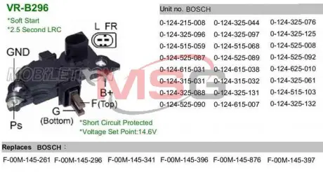 Регулятор напряжения MOBILETRON VRB296