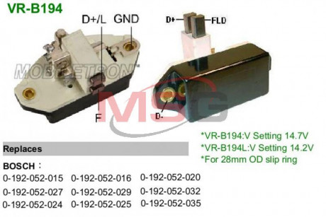 Регулятор напряжения MOBILETRON VRB194