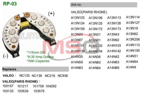Випрямляч діодній MOBILETRON RP03