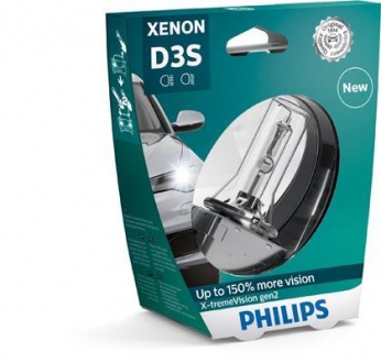 Автолампа Xenon X-tremeVision gen2 D3S PK32d-5 35 W прозрачная PHILIPS 42403XV2S1 (фото 1)