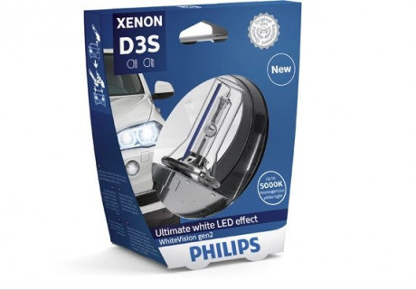 Автолампа WhiteVision D3S PK32d-5 35 W прозрачная PHILIPS 42403WHV2S1