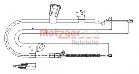 Трос ручного тормоза METZGER 17.1078