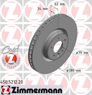 Тормозной диск ZIMMERMANN 450521220