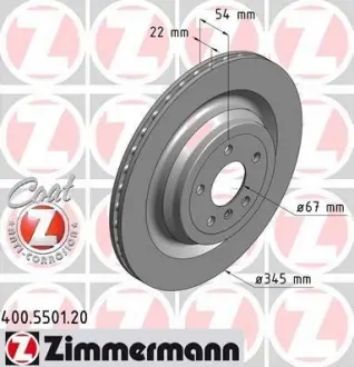 Диск тормозной ZIMMERMANN 400.5501.20