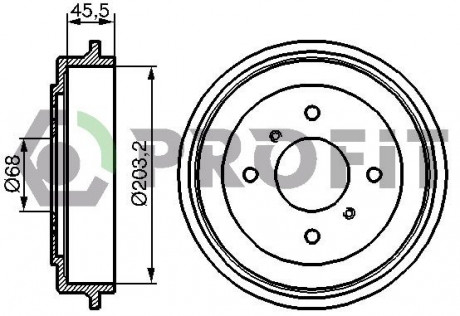 Барабан тормозной PROFIT 5020-0059