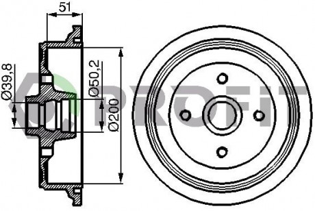 Барабан тормозной PROFIT 5020-0001 (фото 1)