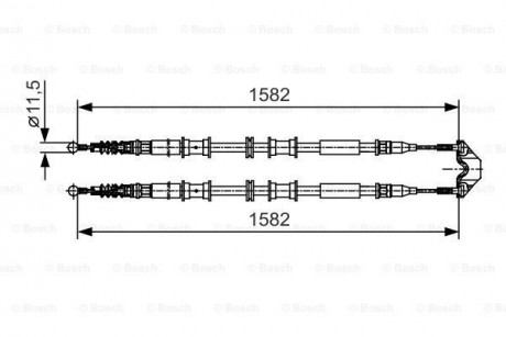 Трос ручного тормоза BOSCH 1987482138