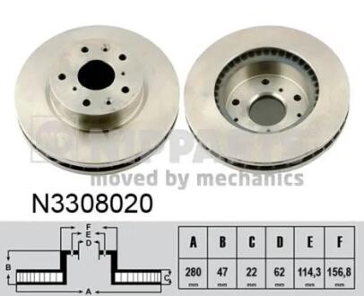 Диск тормозной NIPPARTS N3308020 (фото 1)