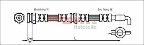 Шланг гальмівний Metzger METZGER 4114780