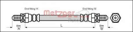 Шланг тормозной Metzger METZGER 4113254