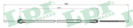 Трос ручного тормоза LPR C0611B