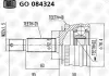 ШРУС наружный Getz 1.3 / 1.4 / 1.6 (02 -) / Accent 1.4 / 1.6 06- (род 25 / вн 22 / abs: 48) Trialli GO 084324 (фото 2)