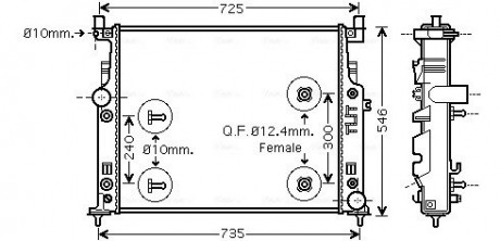 Радиатор охлаждения MB W164-251 ML-GL-R AT 05 (AVA) AVA AVA COOLING MSA2436