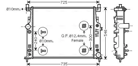 Радіатор охолодження MB W164-251 ML-GL-R AT 05 (AVA) AVA AVA COOLING MSA2436