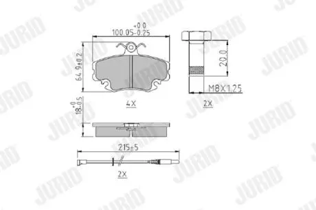 Колодки дискового гальма Jurid 571526J