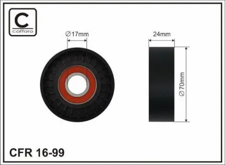 Ролик 70X24X17 пасха A3 1.9TDI 00 CAFFARO 1699