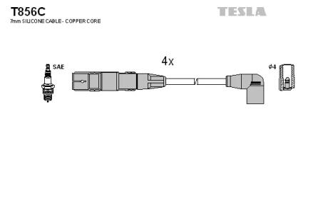 Кабель запалювання, к-кт VW 98-05 2,0 TESLA T856C