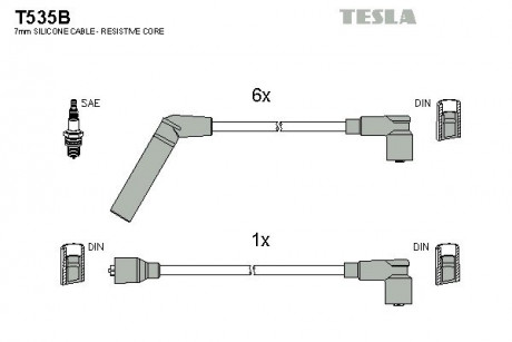 Комплект высоковольтных проводов TESLA T535B