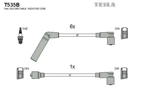 Комплект высоковольтных проводов TESLA T535B