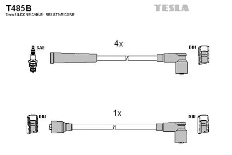 Комплект високовольтних проводів TESLA T485B