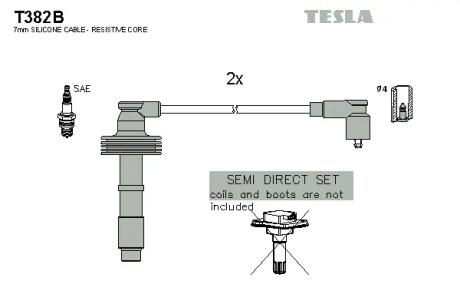 Комплект высоковольтных проводов TESLA T382B