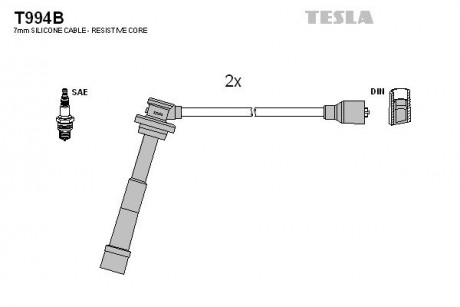 Комплект кабелей зажигания TESLA T994B