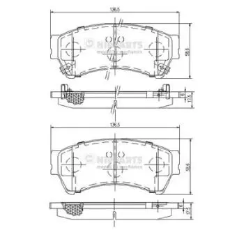 Тормозные колодки дисковые NIPPARTS N3603071