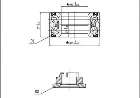 Подшипники ступицы колеса STARLINE LO 03575