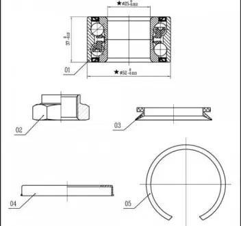 Подшипники ступицы колеса STARLINE LO 03556
