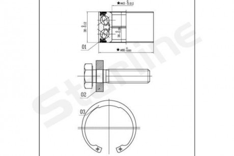 Подшипники ступицы колеса STARLINE LO 03449