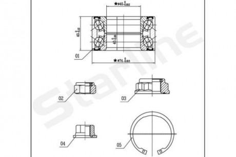 Подшипники ступицы колеса STARLINE LO 03455