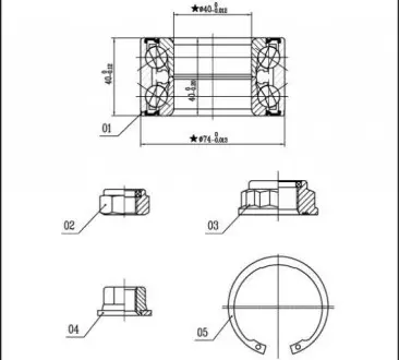 Подшипники ступицы колеса STARLINE LO 03455