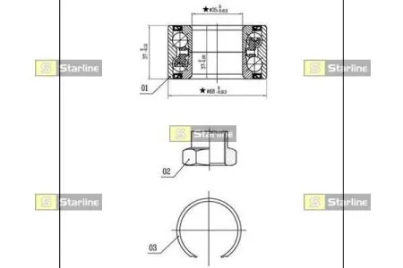 Подшипники ступицы колеса STARLINE LO 03441