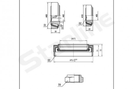 Подшипники ступицы колеса STARLINE LO 03429