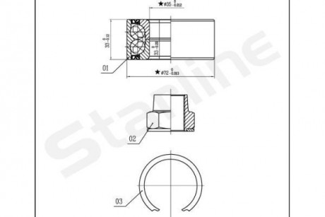 Подшипники ступицы колеса STARLINE LO 03414