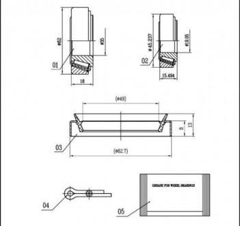 Подшипники ступицы колеса STARLINE LO 01465