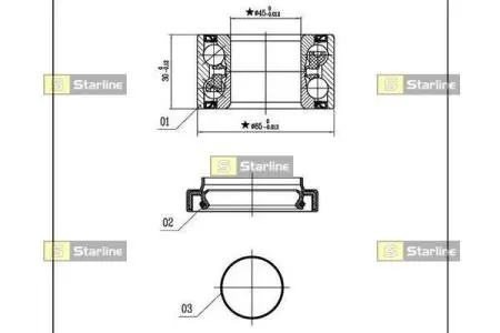 Подшипники ступицы колеса STARLINE LO 01466