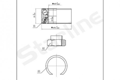 Подшипники ступицы колеса STARLINE LO 01439