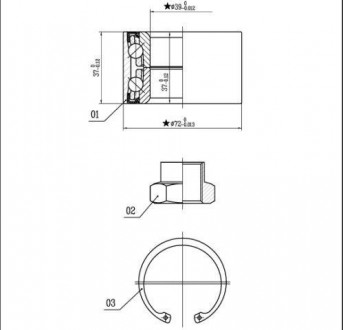 Подшипники ступицы колеса STARLINE LO 01432