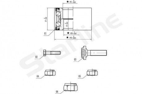 Подшипники ступицы колеса STARLINE LO 01355