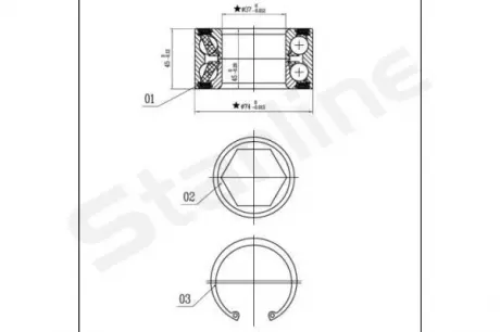Подшипники ступицы колеса STARLINE LO 01326