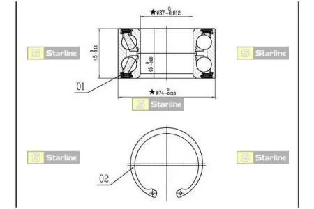 Подшипники ступицы колеса STARLINE LO 01318 (фото 1)