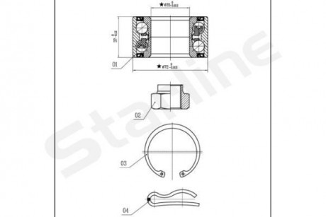 Подшипники ступицы колеса STARLINE LO 00915