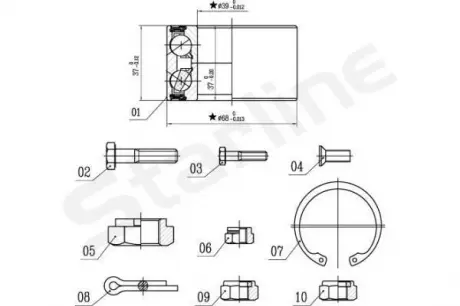 Подшипники ступицы колеса STARLINE LO 00575