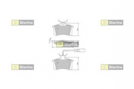 Тормозные колодки. к-кт. STARLINE BD S375