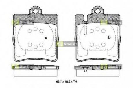 Тормозные колодки. к-кт. STARLINE BD S295 (фото 1)