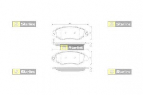Тормозные колодки. к-кт. STARLINE BD S244 (фото 1)