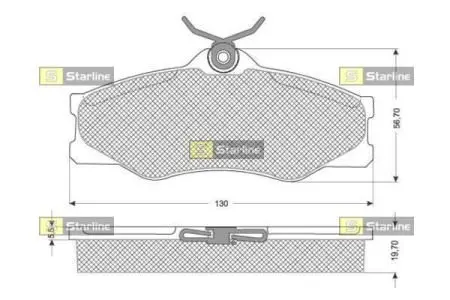 Тормозные колодки. к-кт. Starline STARLINE BD S229