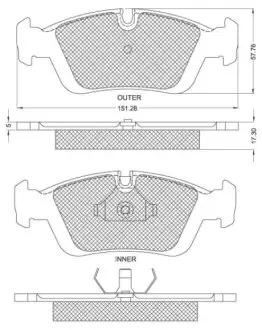 Тормозные колодки. к-кт. Starline STARLINE BD S153