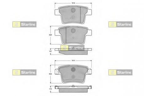 Тормозные колодки. к-кт. STARLINE BD S142 (фото 1)